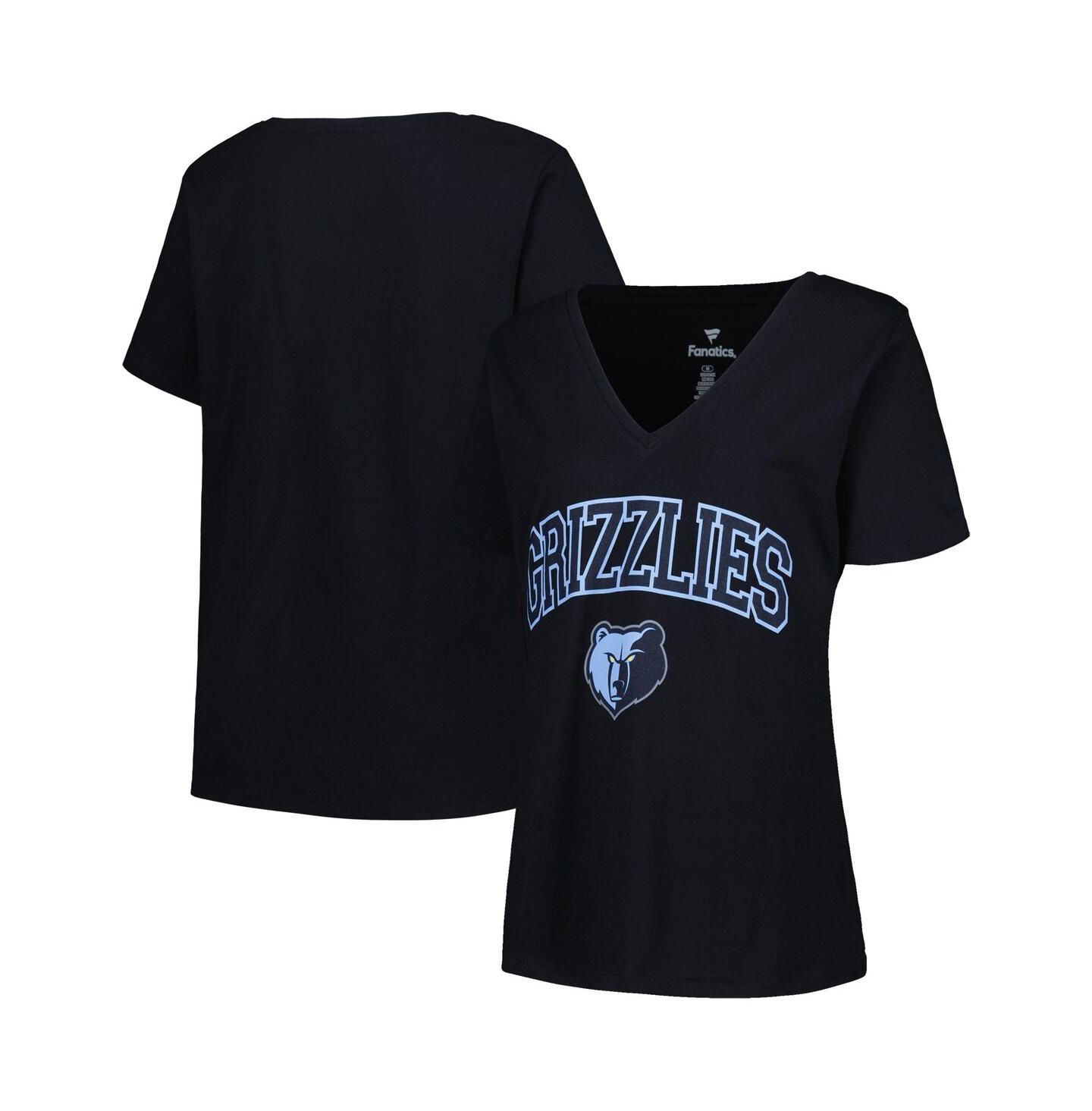 Женская футболка Profile Black Memphis Grizzlies Plus Size Arch Over Logo V-Neck — фото 1
