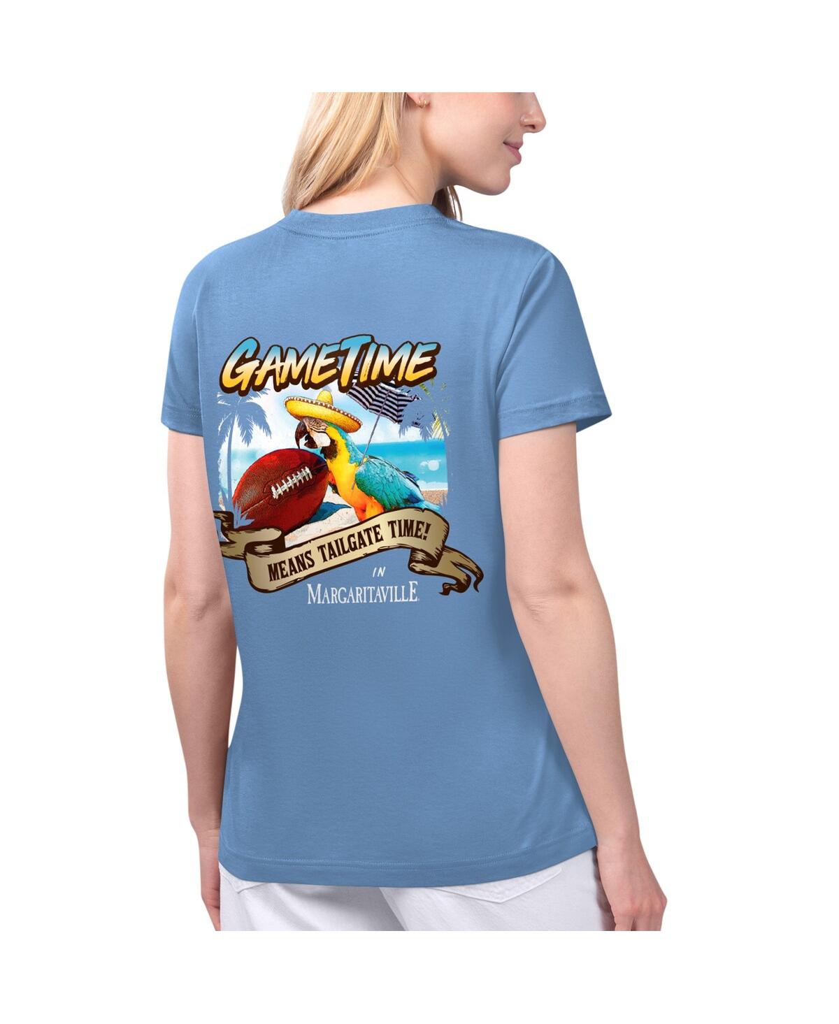 Shop Margaritaville Women's  Blue Seattle Seahawks Game Time V-neck T-shirt
