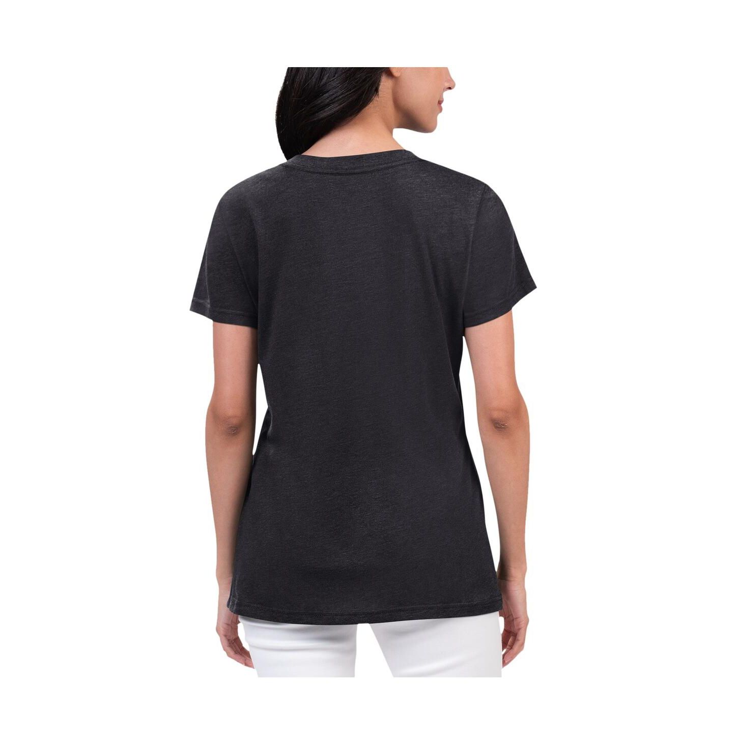 Женская футболка G-III 4Her by Carl Banks Black Distressed Martin Truex Jr Key Move V-Neck — фото 2