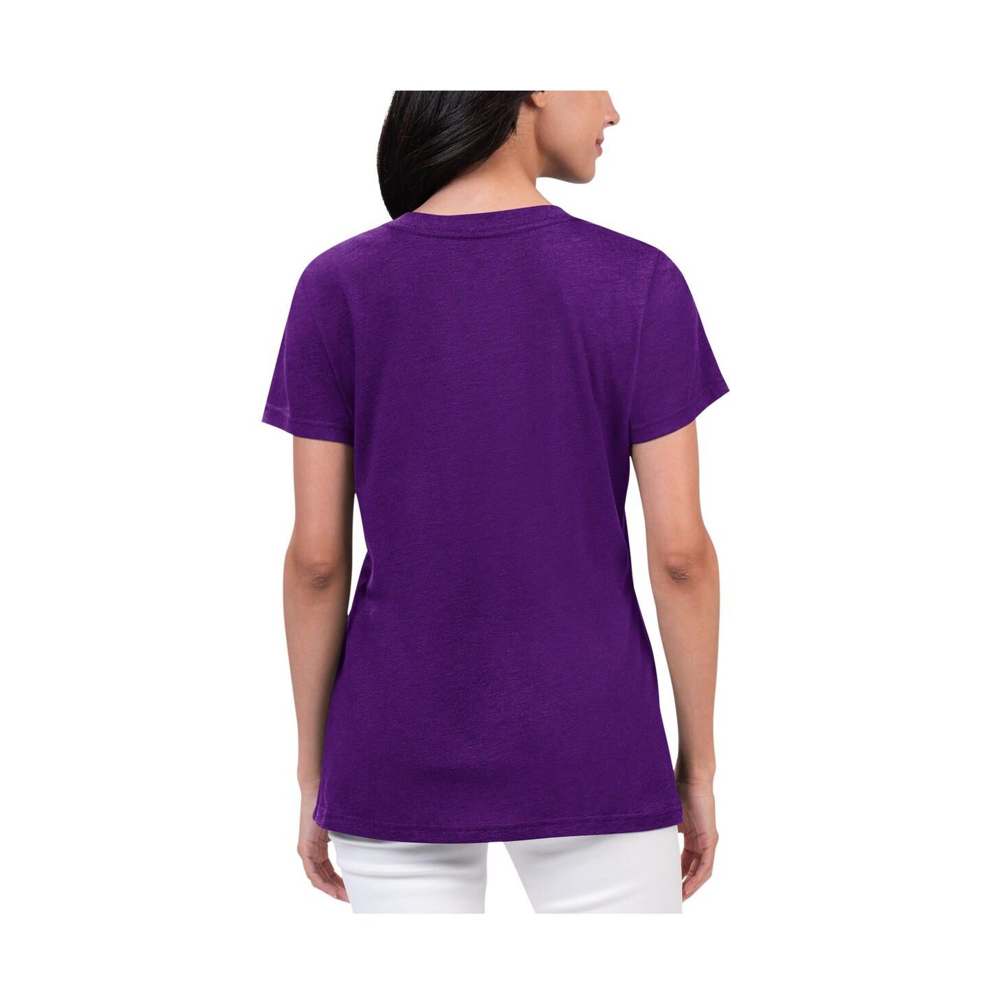 Женская футболка G-III 4Her by Carl Banks Purple Alex Bowman Key Move V-Neck — фото 2