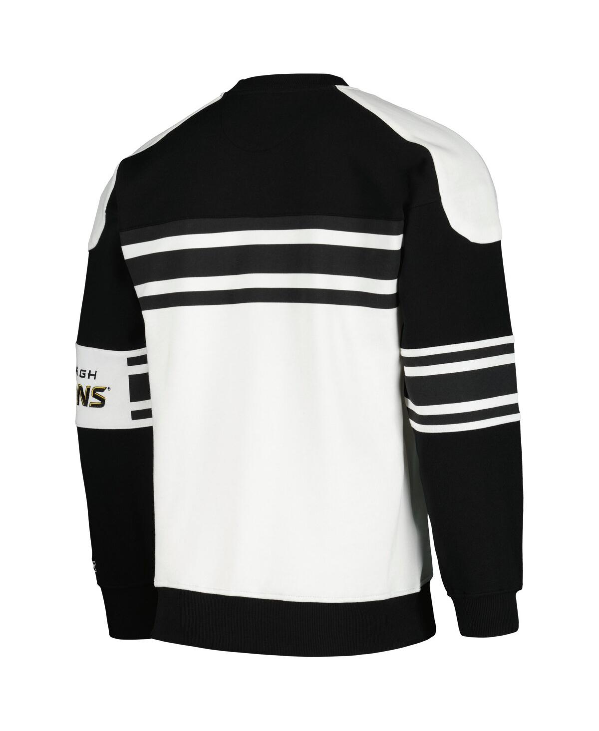Shop Starter Men's  White Pittsburgh Penguins Defense Fleece Crewneck Pullover Sweatshirt