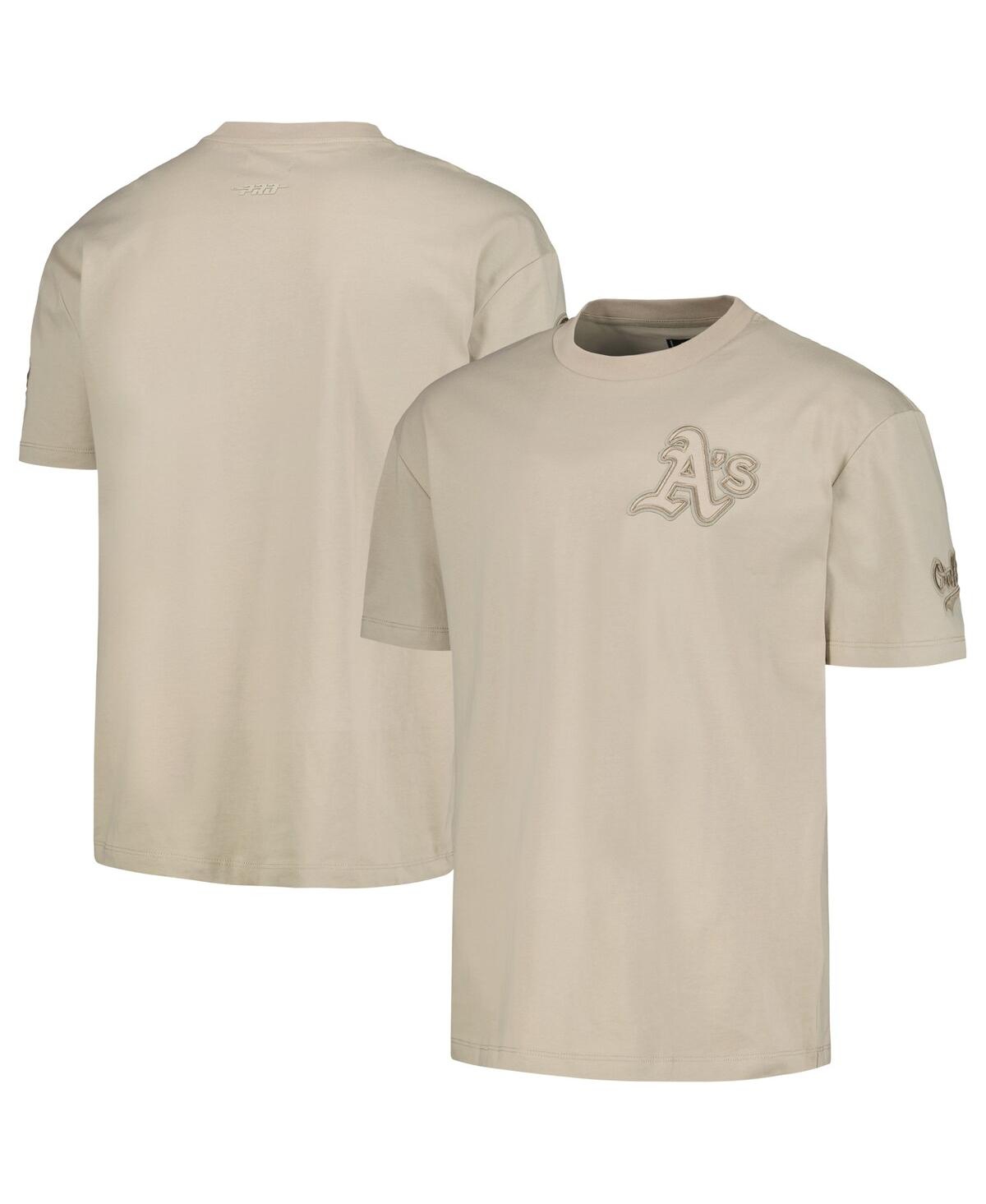 Men's Pro Standard Tan Oakland Athletics Neutral Drop Shoulder T-shirt - Tan