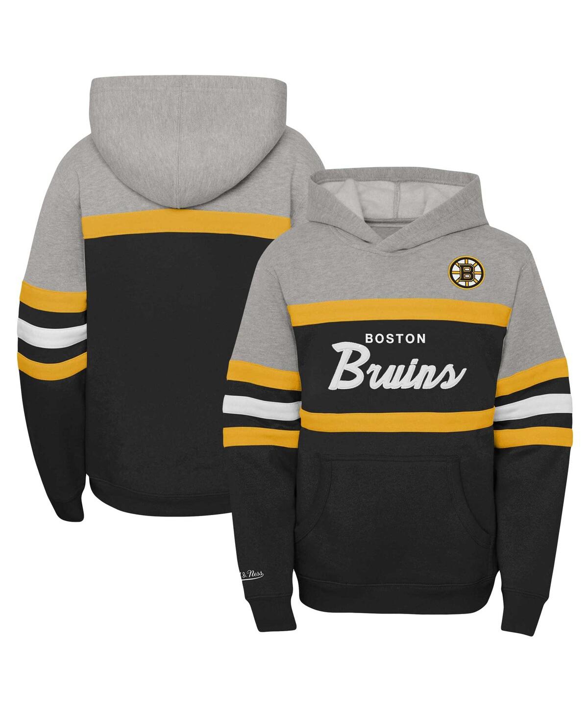 Mitchell & Ness Big Boys And Girls Black Boston Bruins Head Coach Pullover Hoodie