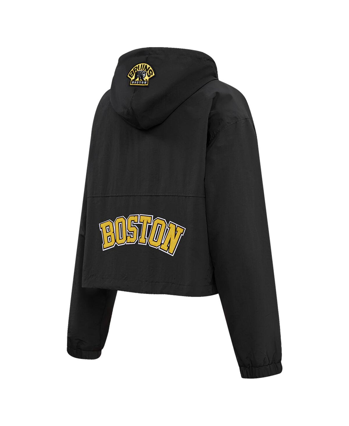 Shop Pro Standard Women's  Black Boston Bruins Classic Cropped Half-zip Wind Jacket