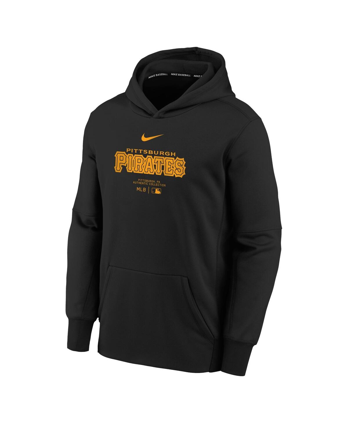 Shop Nike Big Boys  Black Pittsburgh Pirates Authentic Collection Performance Pullover Hoodie
