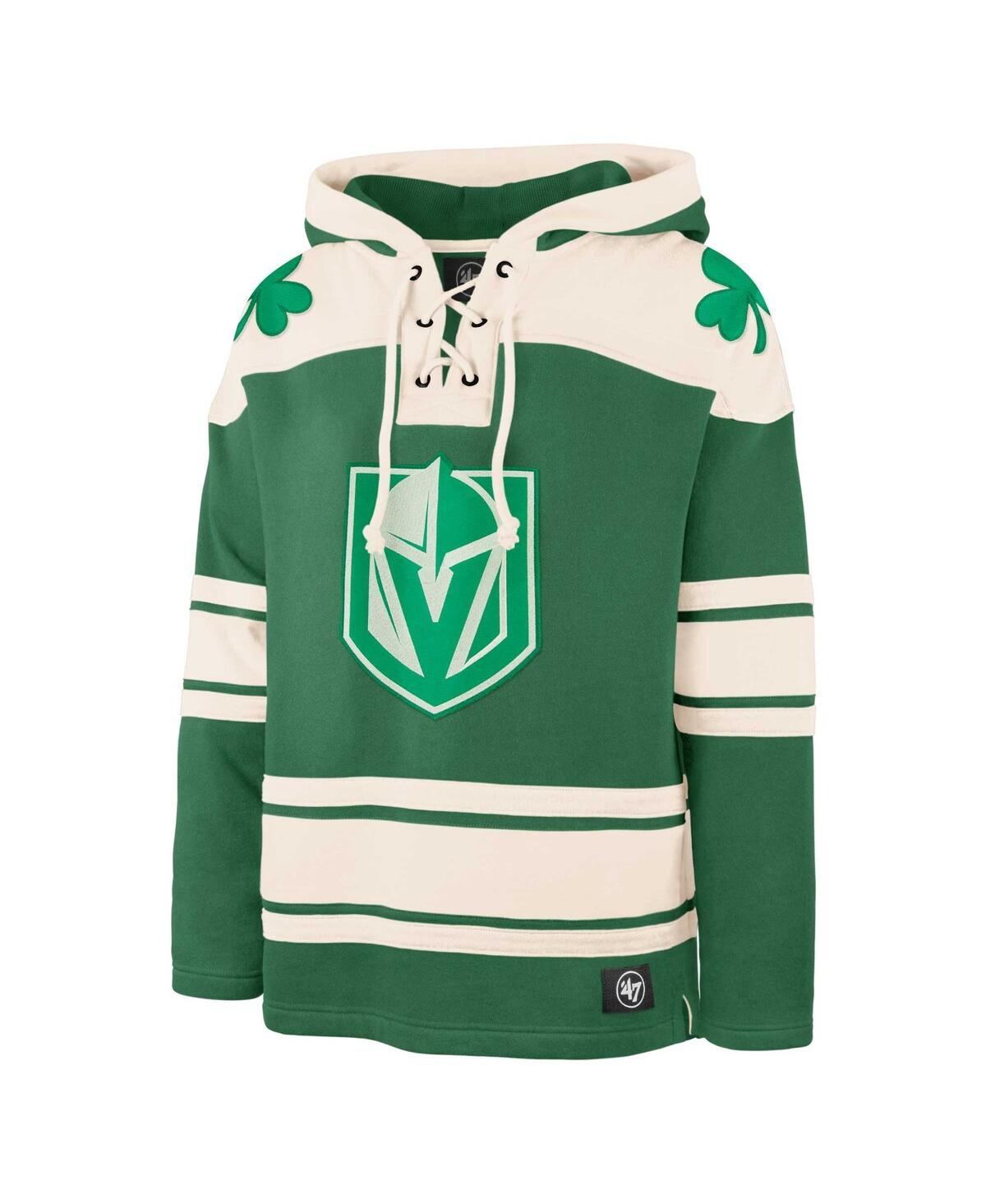 Shop 47 Brand Men's ' Kelly Green Vegas Golden Knights St. Patrick's Day Superior Lacer Pullover Hoodie