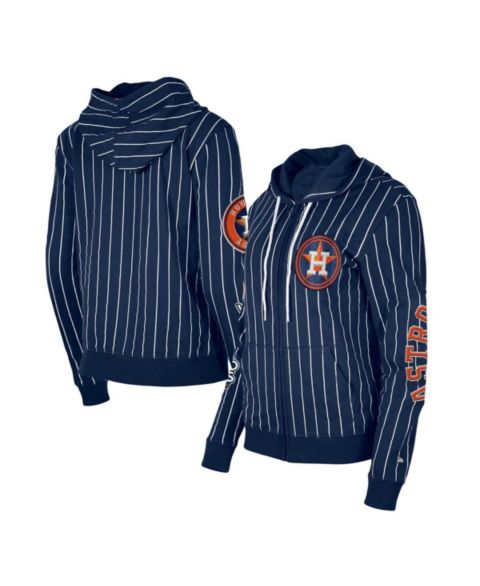 Женские худи New Era Women's Navy Houston Astros Pinstripe Tri-Blend Full-Zip Jacket