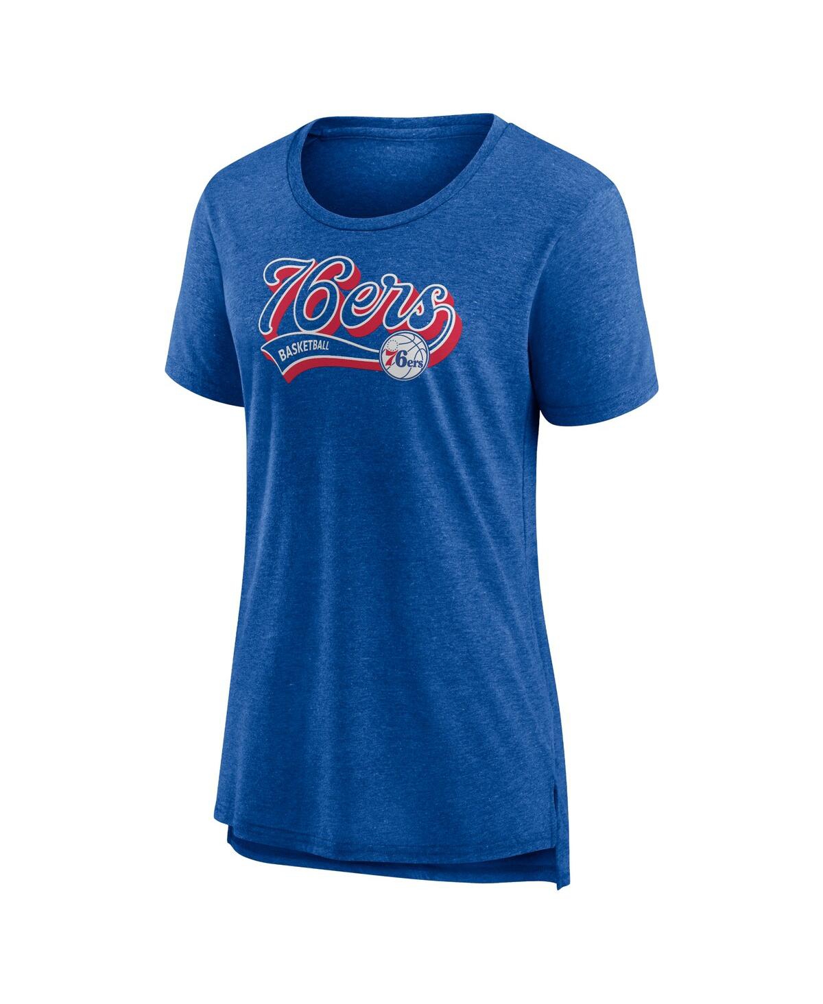 Shop Fanatics Women's  Heather Royal Philadelphia 76ers League Leader Tri-blend T-shirt