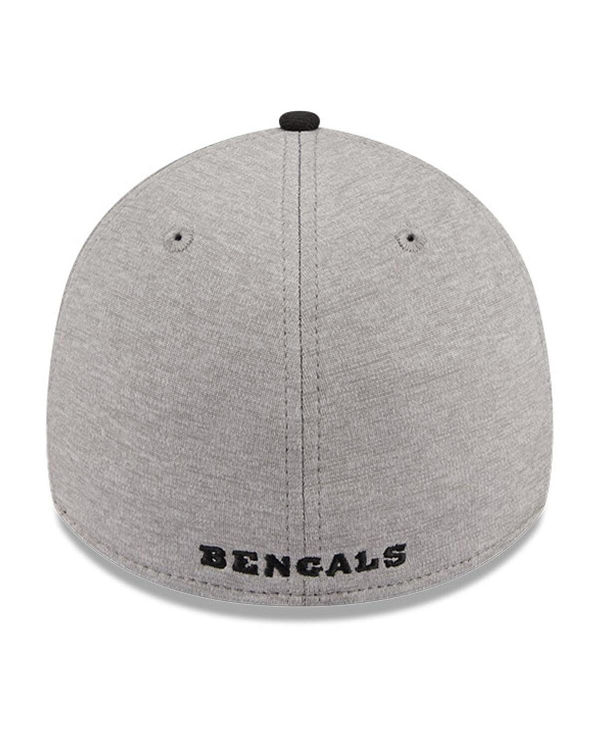 Men's New Era Black Cincinnati Bengals Striped 39THIRTY Flex Hat - Black