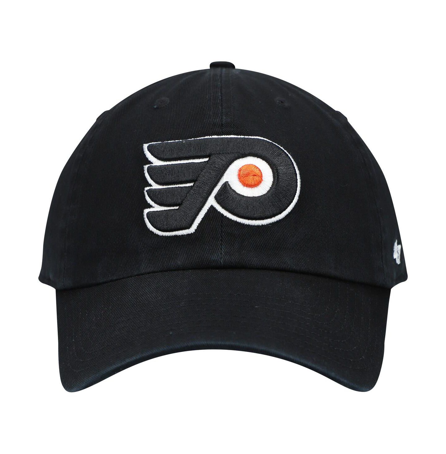 Мужская кепка '47 Brand Black Philadelphia Flyers Team Clean Up Adjustable Hat — фото 3