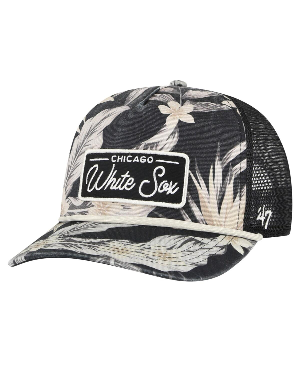 47 Brand Men's ' Black Chicago White Sox Tropicalia Trucker Hitch Adjustable Hat