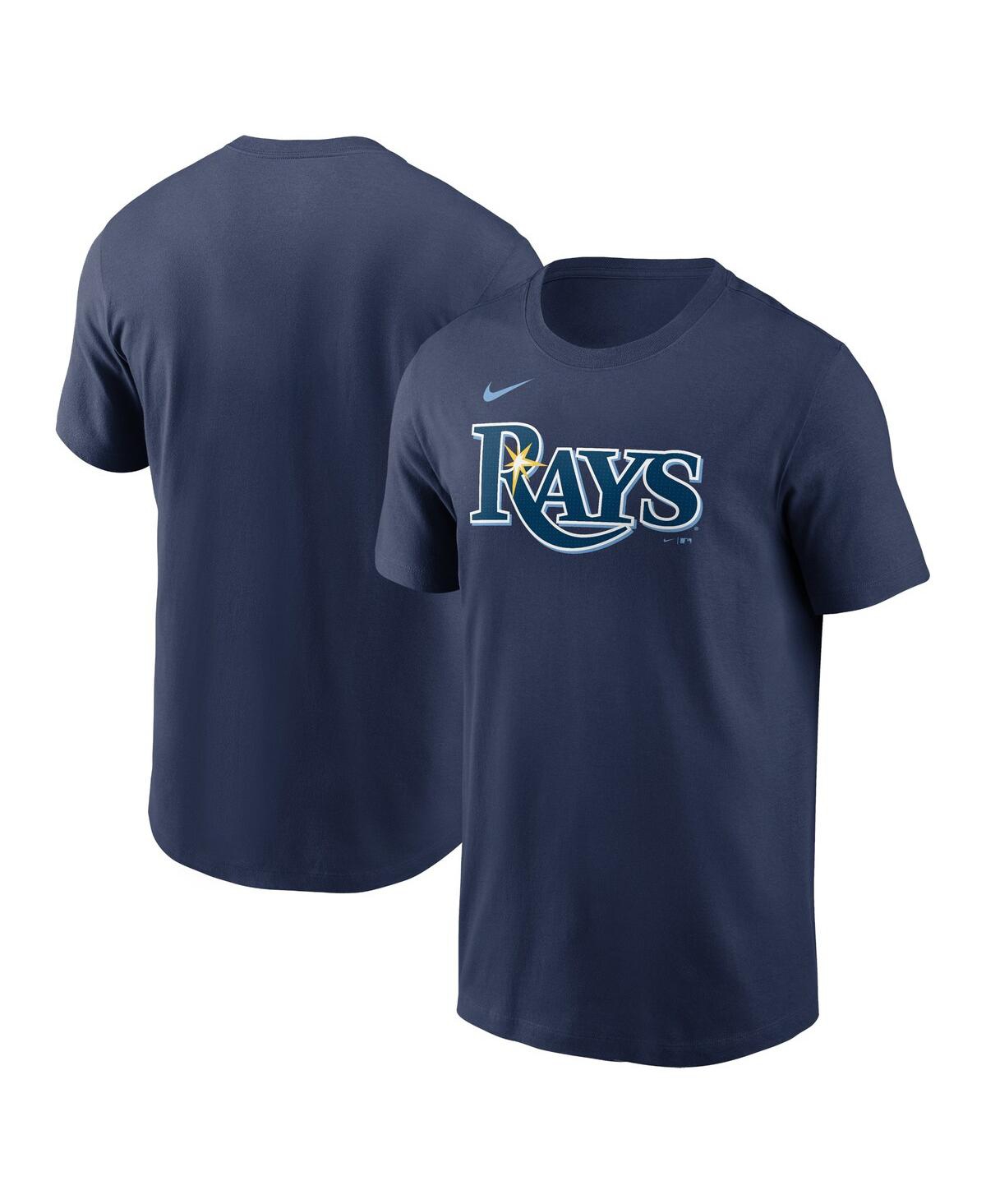 Shop Nike Men's  Navy Tampa Bay Rays Fuse Wordmark T-shirt