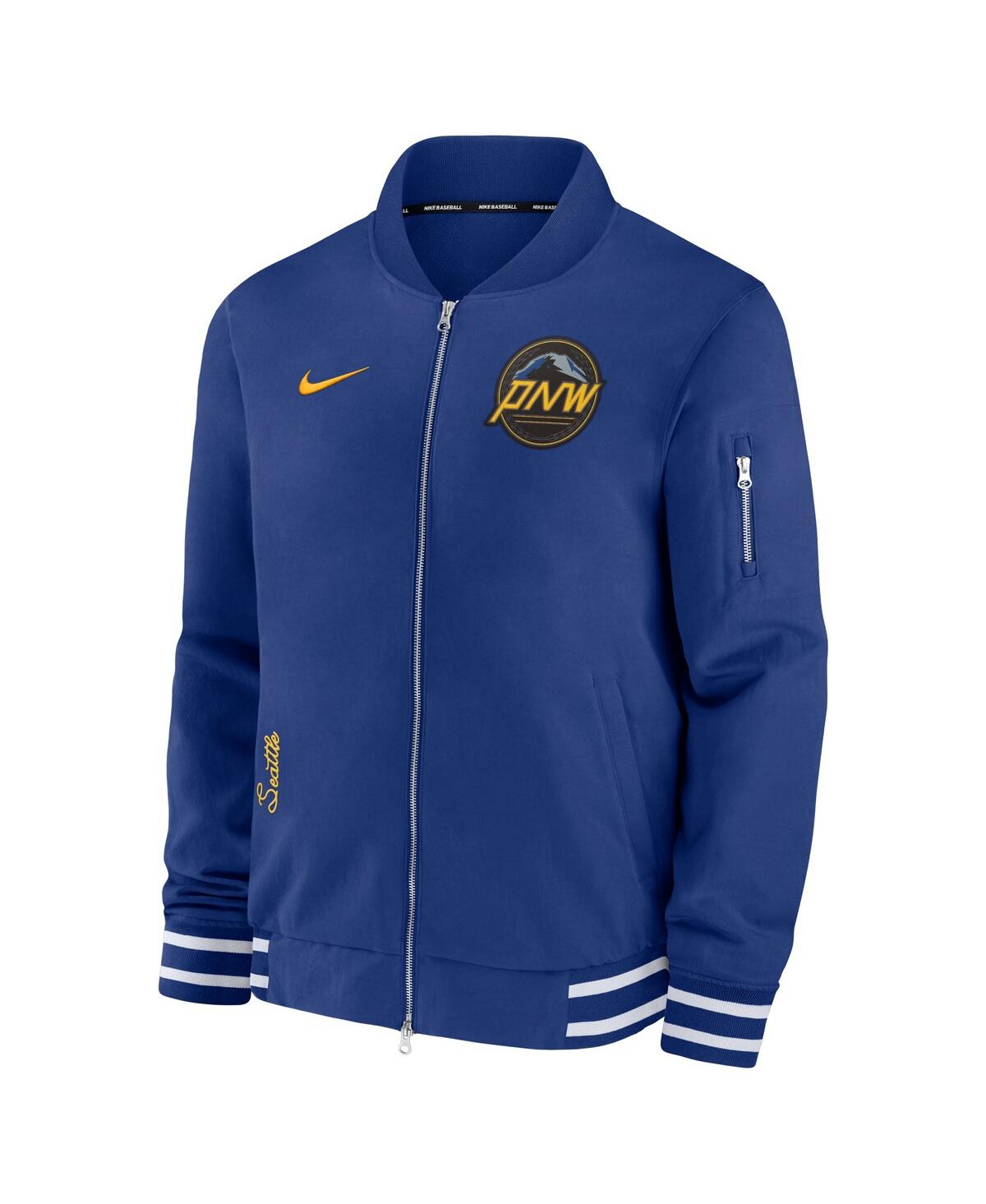 Shop Nike Men's  Royal Seattle Mariners Authentic Collection Game Time Bomber Full-zip Jacket