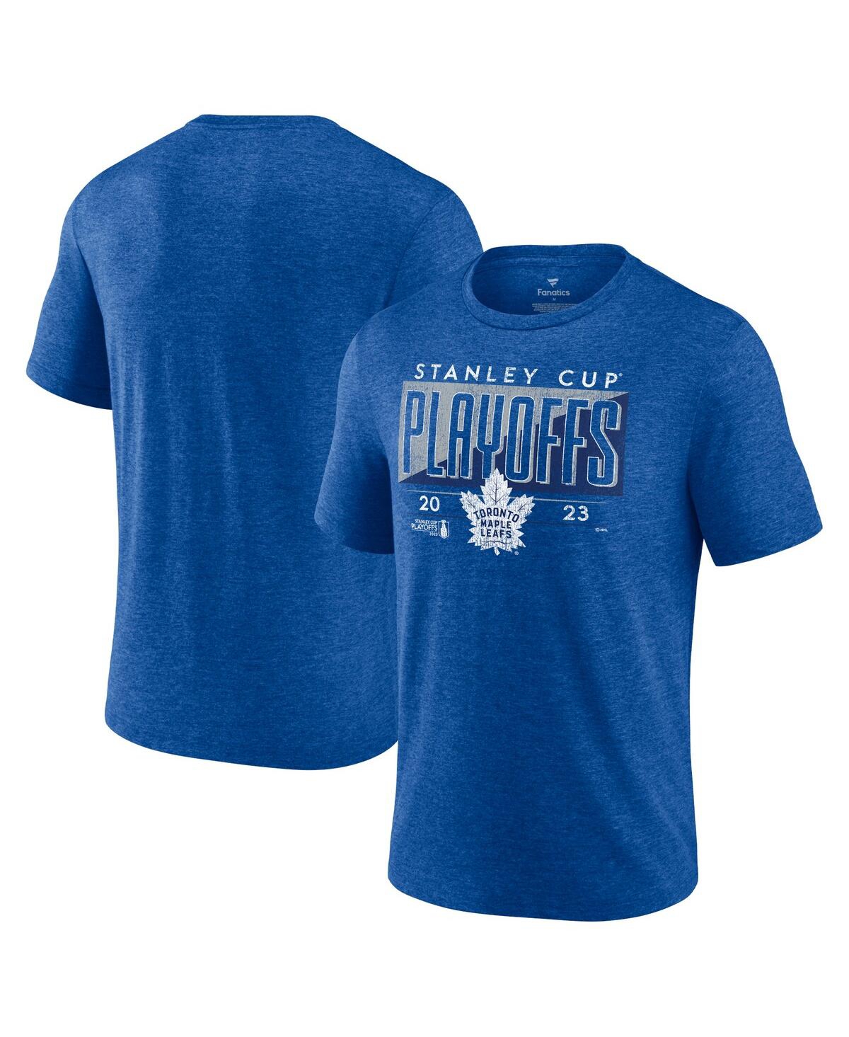 Shop Fanatics Men's  Heather Royal Toronto Maple Leafs 2023 Stanley Cup Playoffs Tri-blend T-shirt