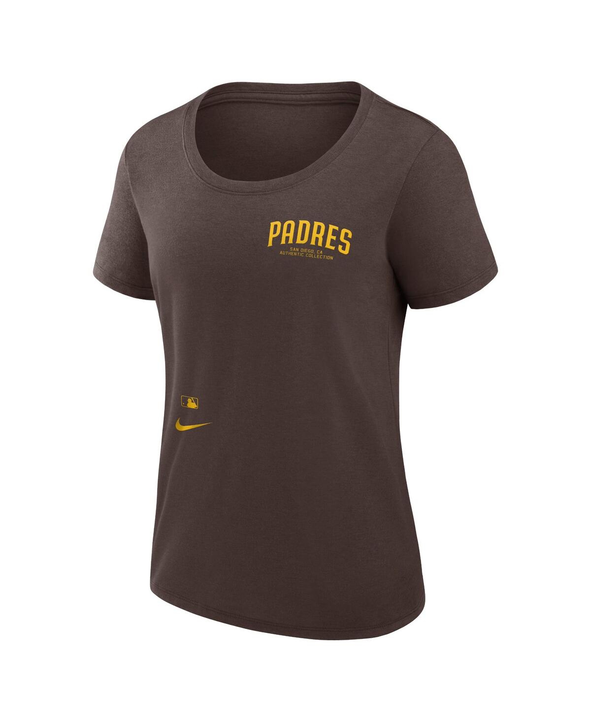 Women's NikeSan Diego Padres Authentic Collection Performance Scoop Neck T-shirt - Brown