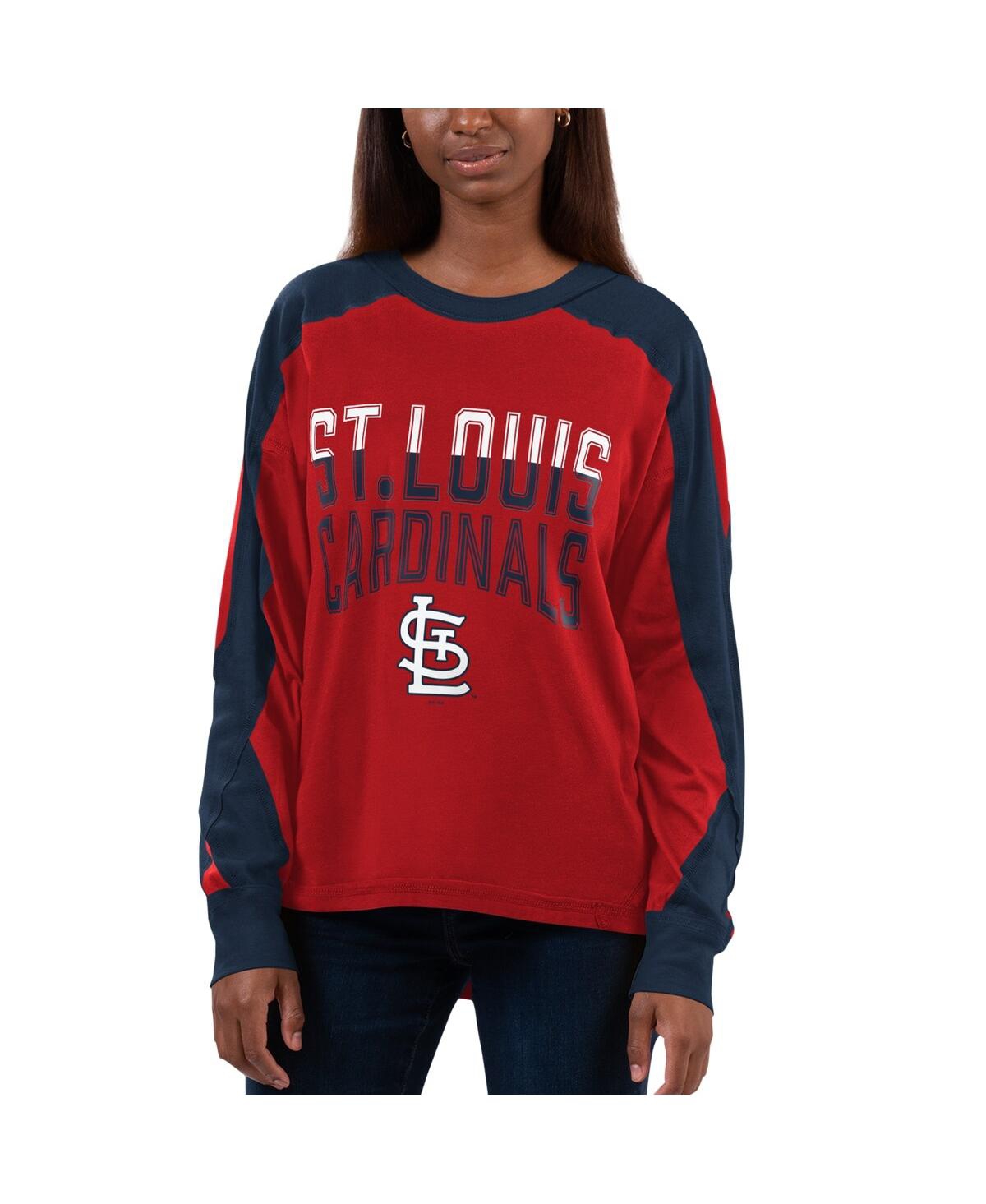 Women's G-iii 4Her by Carl Banks Red, Navy St. Louis Cardinals Smash Raglan Long Sleeve T-shirt - Red, Navy