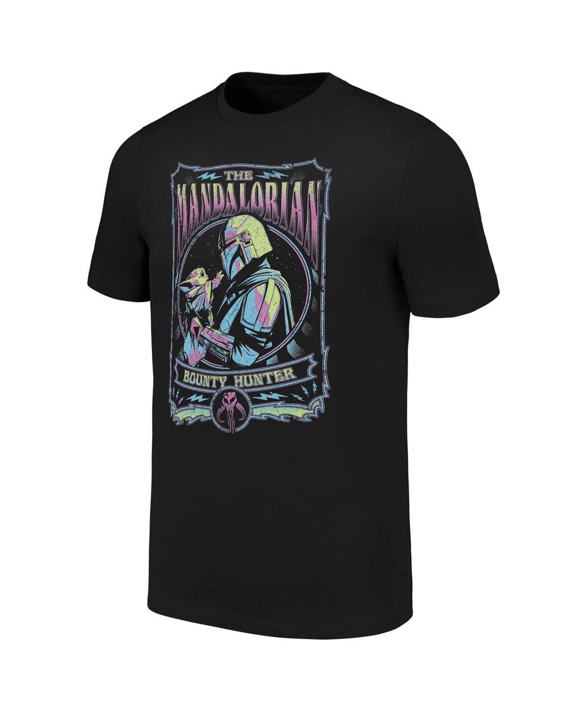 Shop Mad Engine Men's And Women's Black The Mandalorian Trip T-shirt