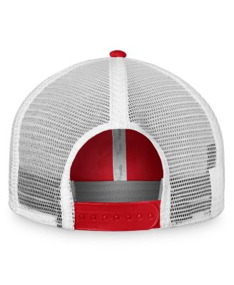 Men's Red, White Washington Capitals Slouch Core Primary Trucker Snapback Hat