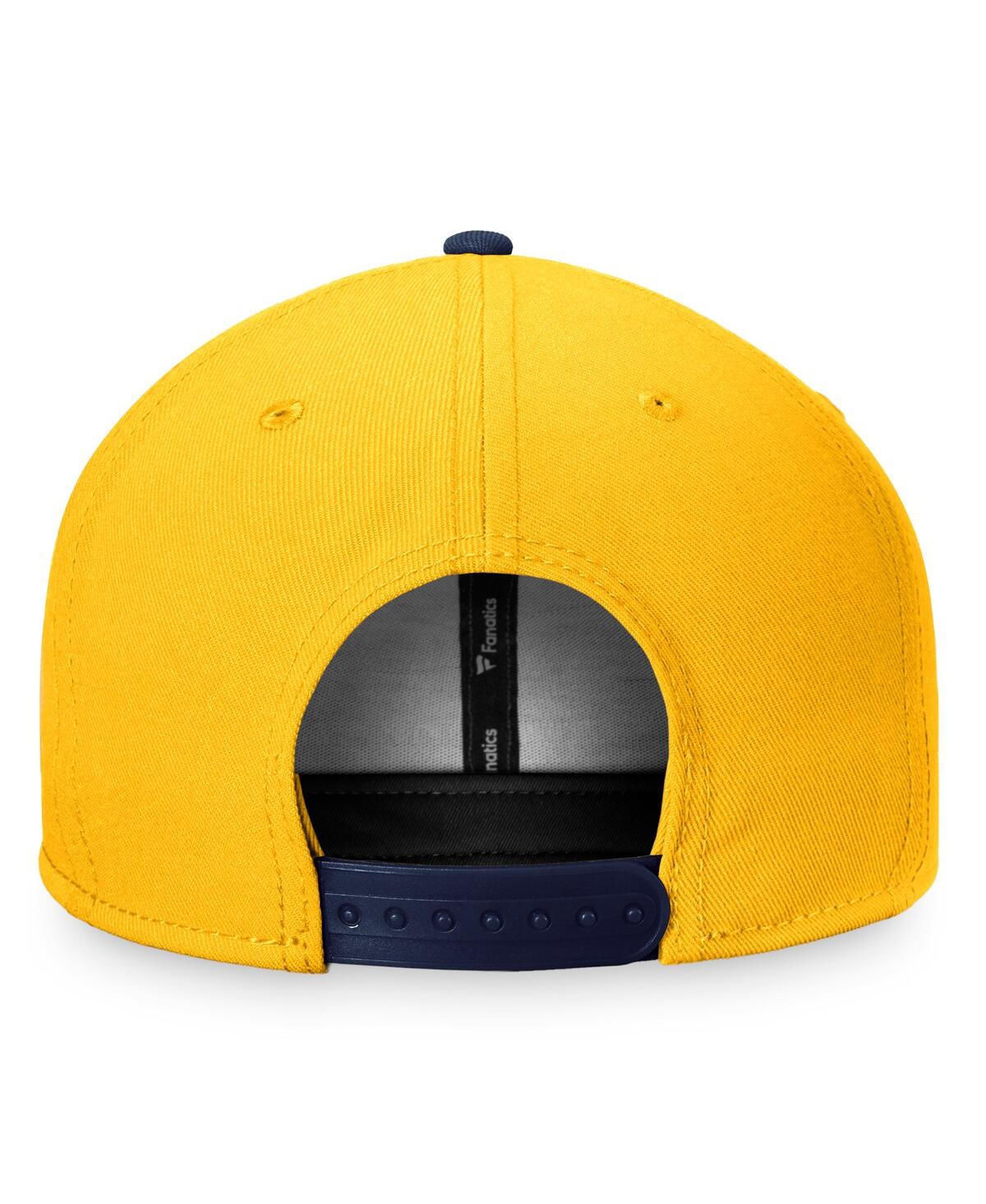 Shop Fanatics Men's  Gold, Navy Nashville Predators Fundamental Colorblocked Snapback Hat In Gold,navy