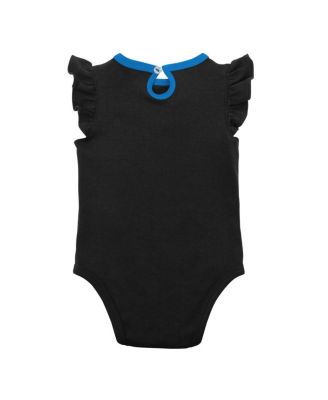 Baby Girls Black, Heather Gray Miami Marlins Little Fan Two-Pack Bodysuit Set