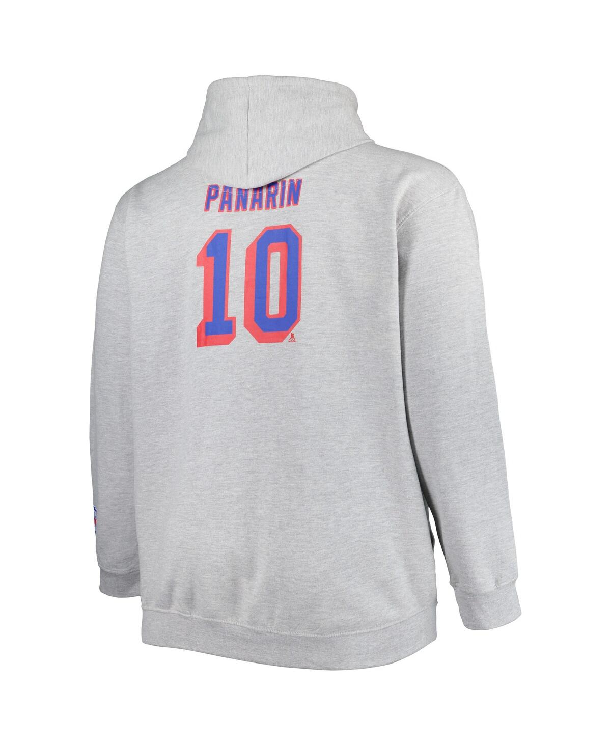 Shop Profile Men's Artemi Panarin Heather Gray New York Rangers Big And Tall Player Pullover Hoodie