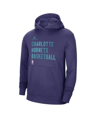 Men's and Women's Purple Charlotte Hornets 2023/24 Performance Spotlight On-Court Practice Pullover Hoodie