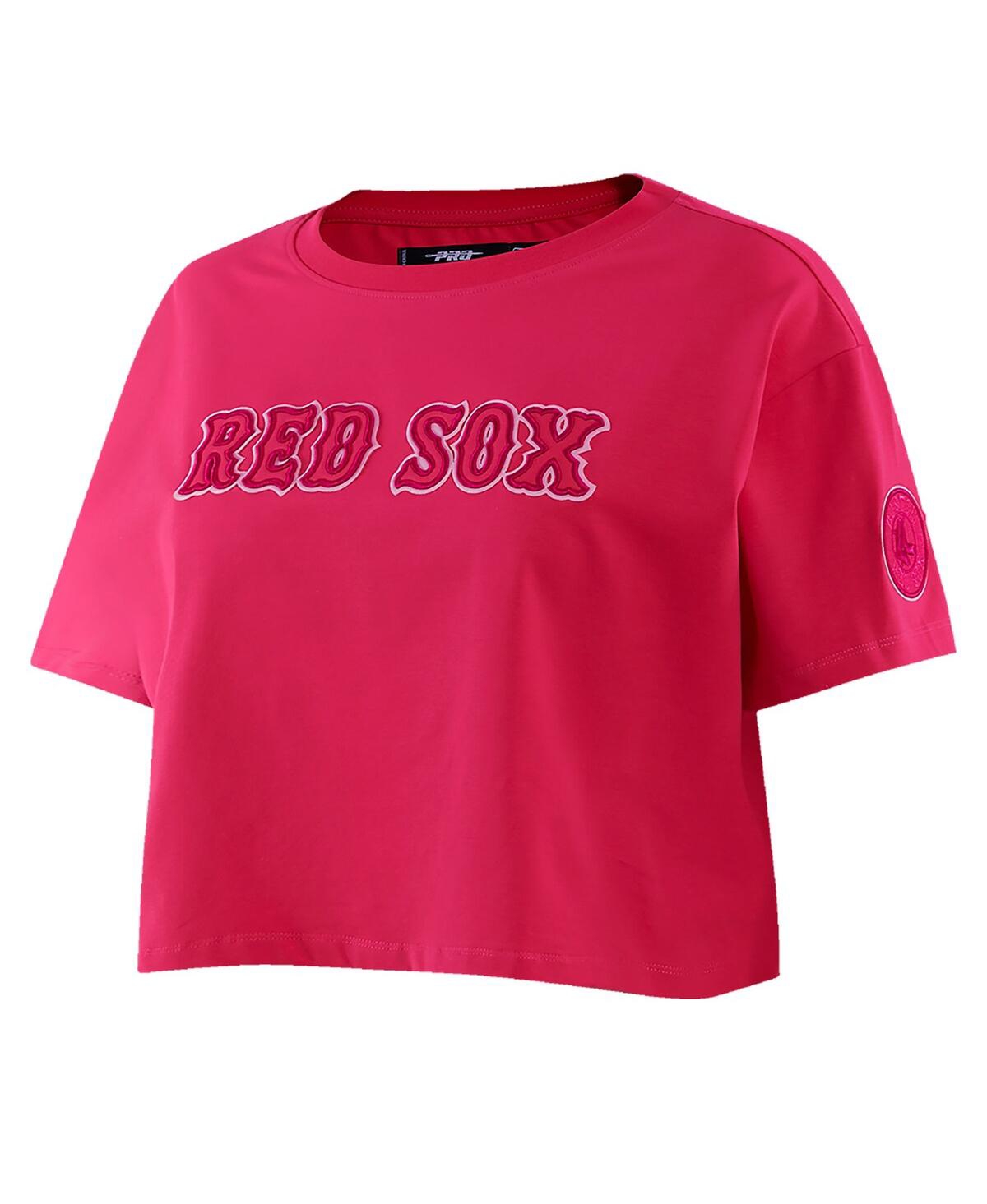 Shop Pro Standard Women's  Pink Boston Red Sox Triple Pink Boxy Cropped T-shirt