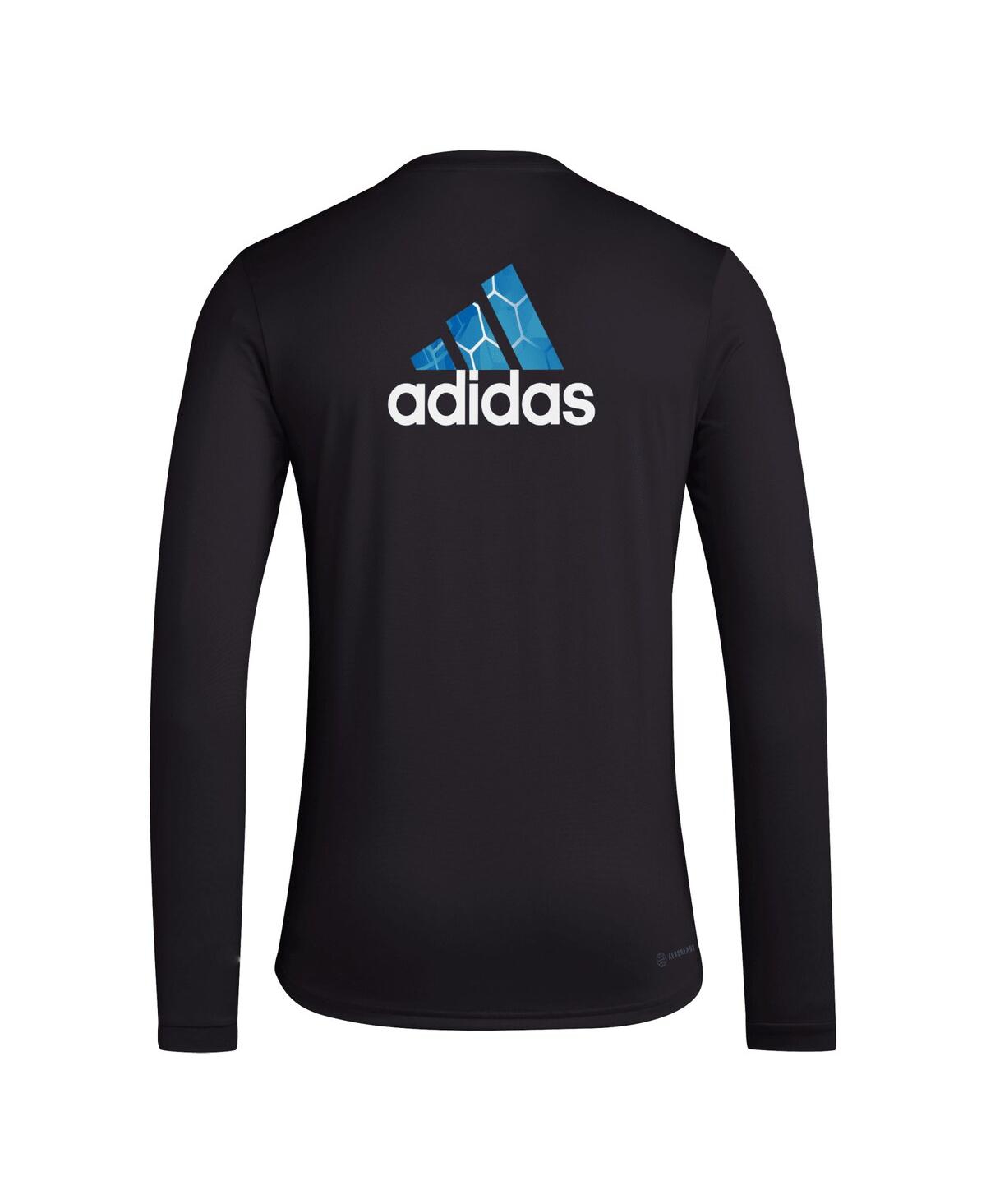 Men's adidasSan Jose Earthquakes Local Pop Aeroready Long Sleeve T-shirt - Black