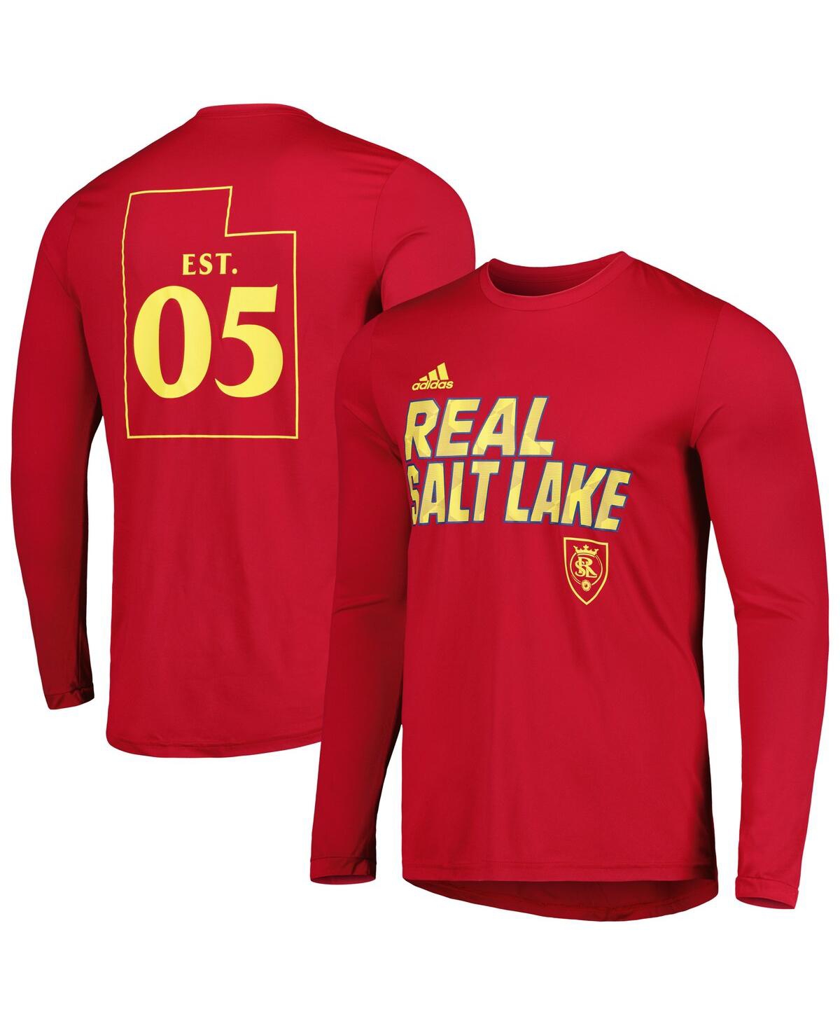Adidas Originals Men's Adidas Red Real Salt Lake Jersey Hook Aeroready Long Sleeve T-shirt