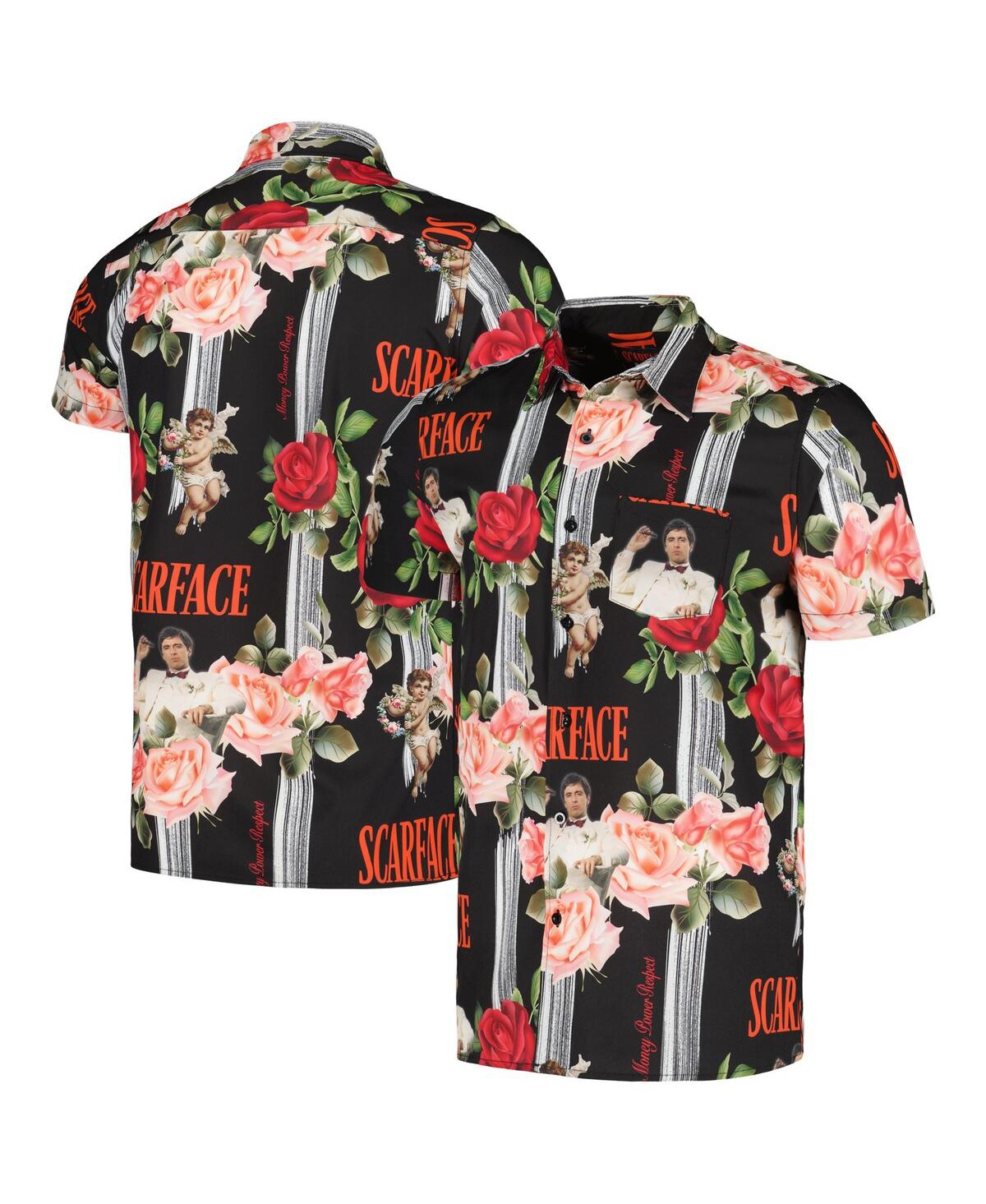 Shop Reason Men's And Women's Black Scarface Cherub Button-up Shirt