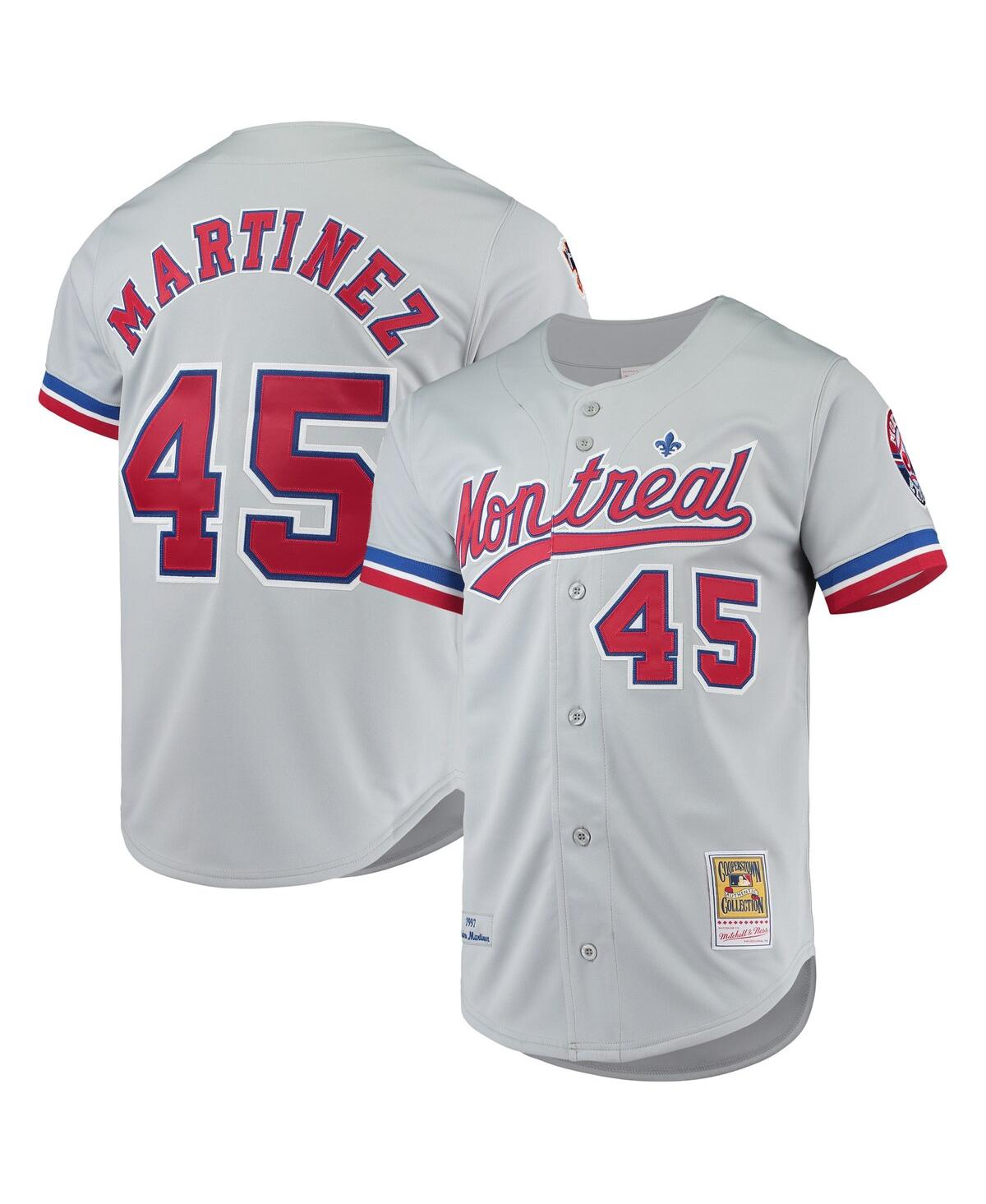 Men's Mitchell & Ness Pedro Martinez Gray Montreal Expos Cooperstown Collection Authentic Jersey - Gray