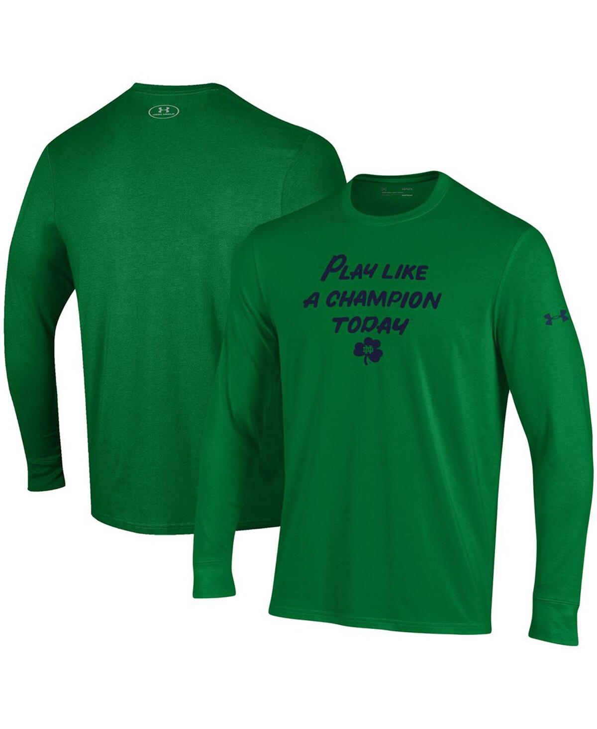 Under Armour Men's  Green Notre Dame Fighting Irish Play Like A Champion Today Long Sleeve Performanc
