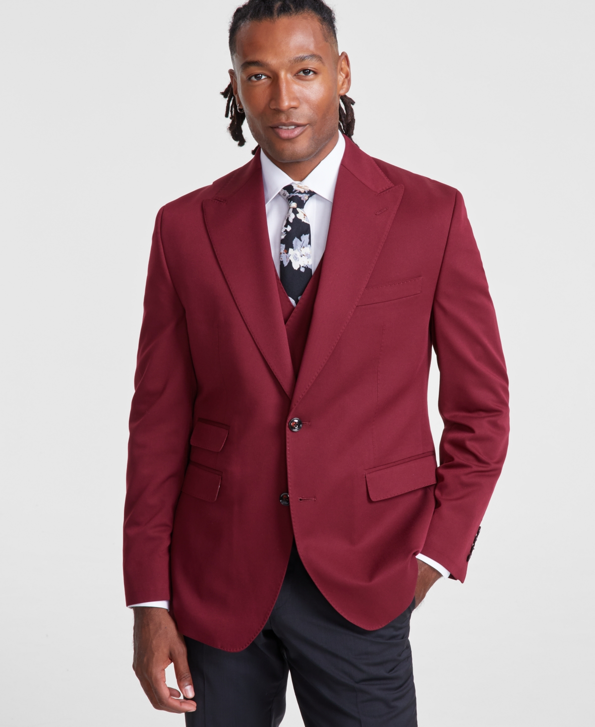 Tayion Collection Men's Classic-Fit Plaid Suit Jacket