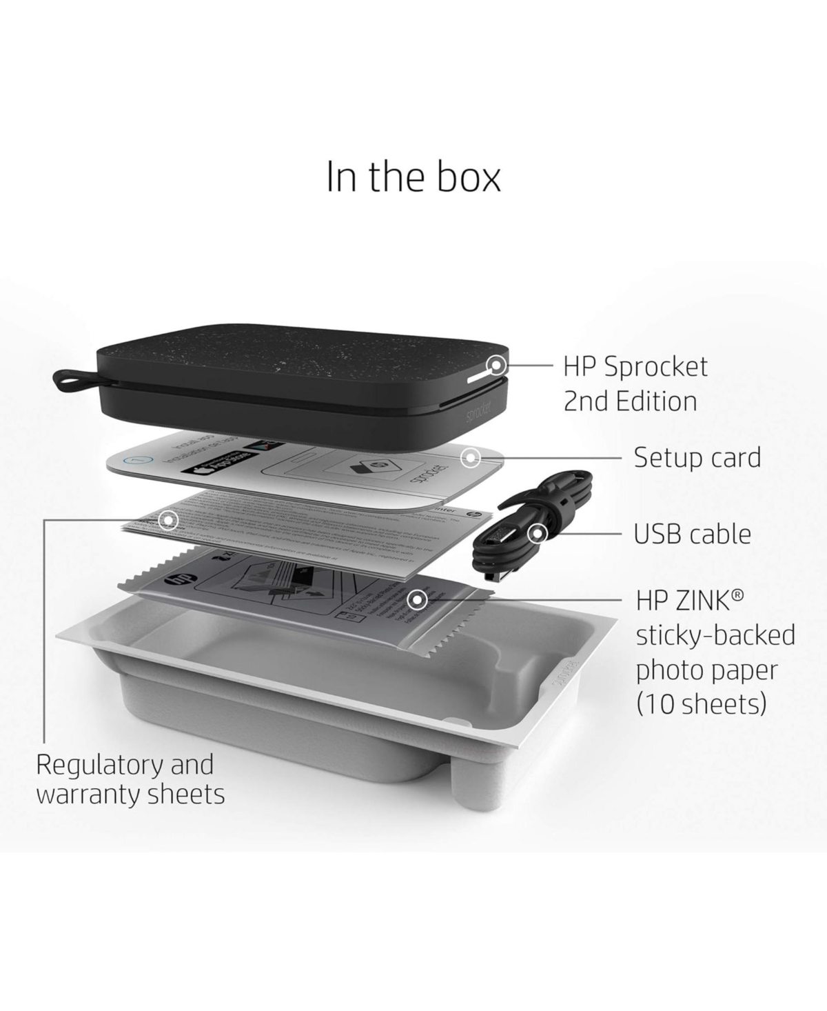 Hp Sprocket Portable 2x3" Instant Photo Printer with Zink Zero Ink Technology