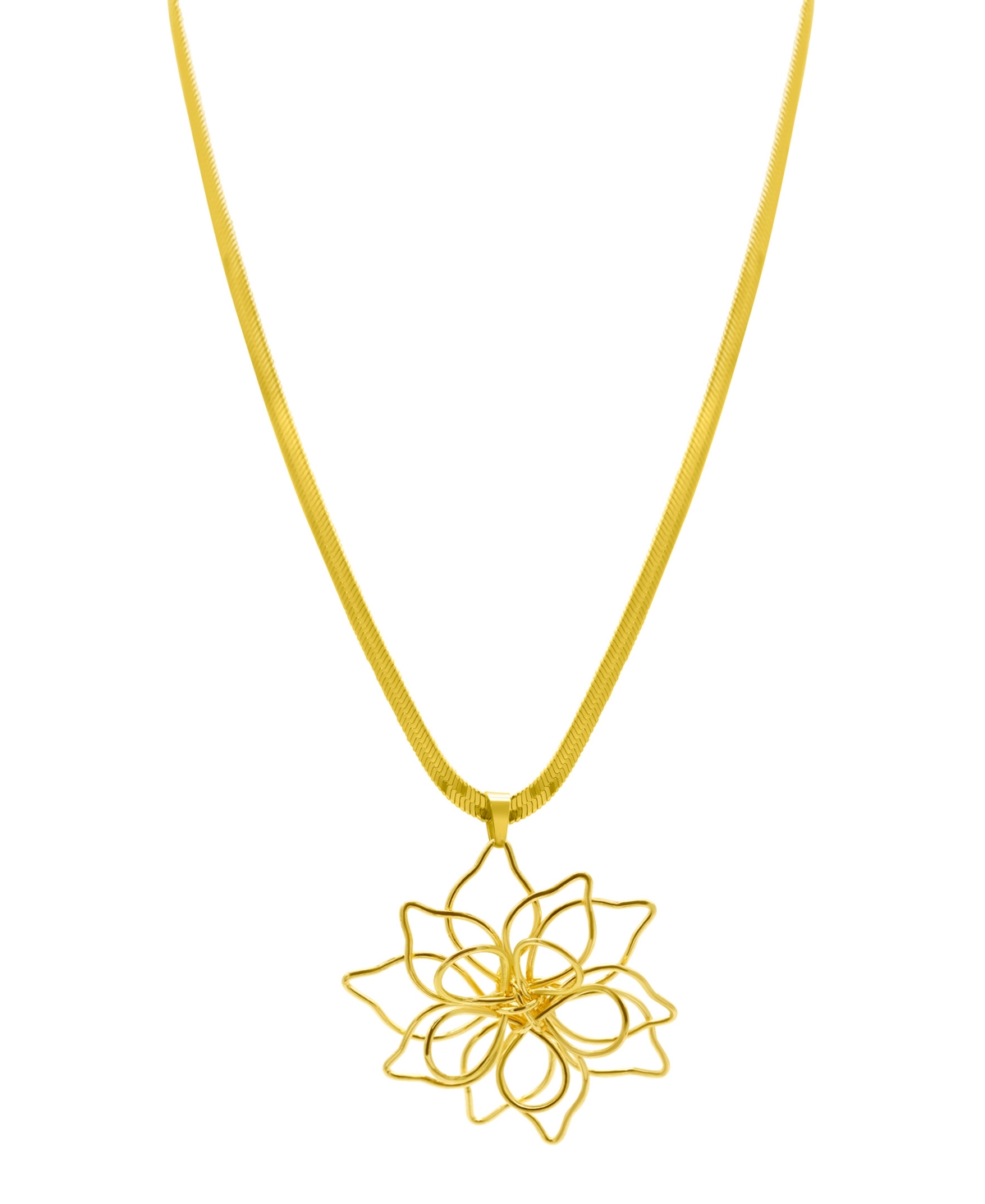 Shop Adornia 14k Gold-plated Herringbone Wire Flower Necklace