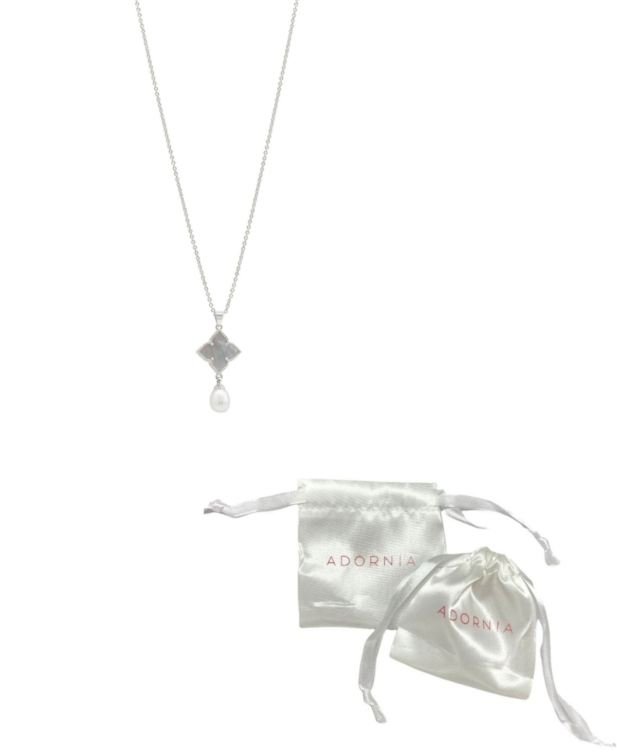Adornia 14K Gold-Plated Mother-of-Pearl Flower with Cultured Freshwater Pearl Drop Necklace