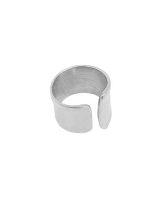 Silver-Plated Tall Open Band Ring