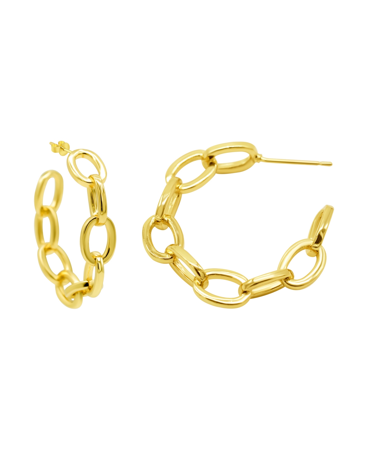 Shop Adornia 14k Gold-plated Chain Link Hoop Earrings