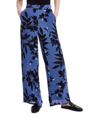 Anne Klein - Women's Printed Wide-Leg Pull-On Pants