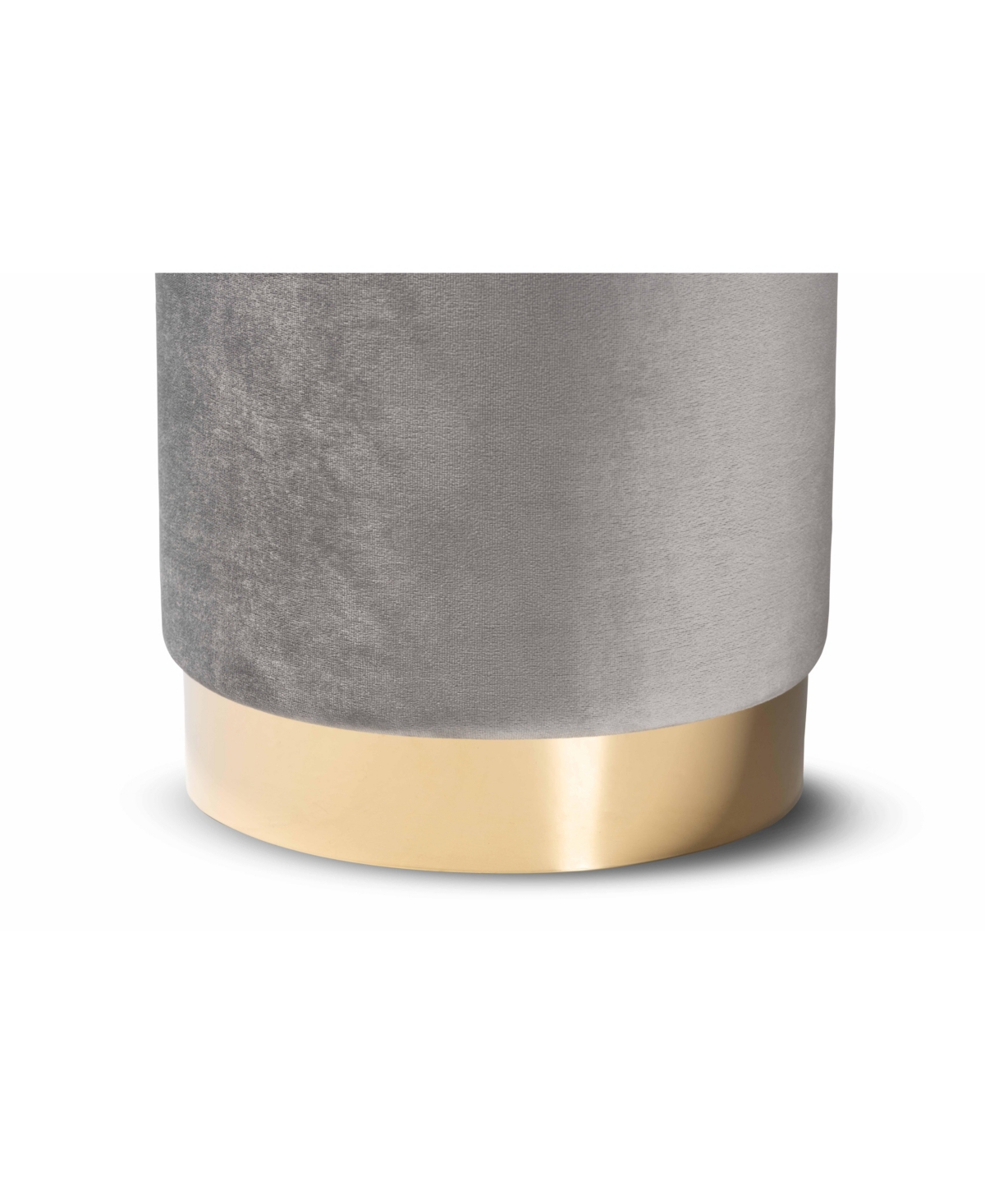 Baxton Studio Chaela Contemporary Glam And Luxe Velvet Fabric Upholstered And Finished Metal Ottoman In Gray,gold