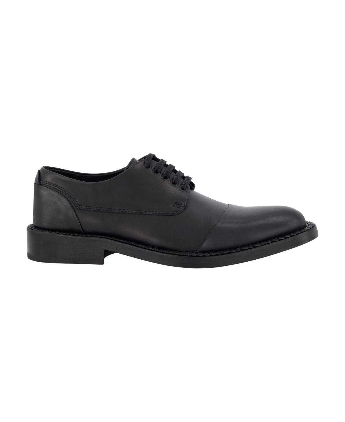 Men's White Label Leather Cap Toe Dress Shoes - Black