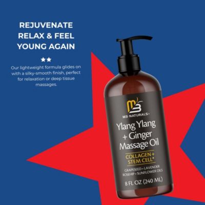 Naturals - Ylang Ylang and Ginger Massage Lotion Infused with Collagen Stem Cell and Natural Essential Oils