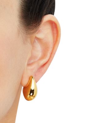 Polished Teardrop Sculptural Stud Earrings in 14k Gold, 22mm