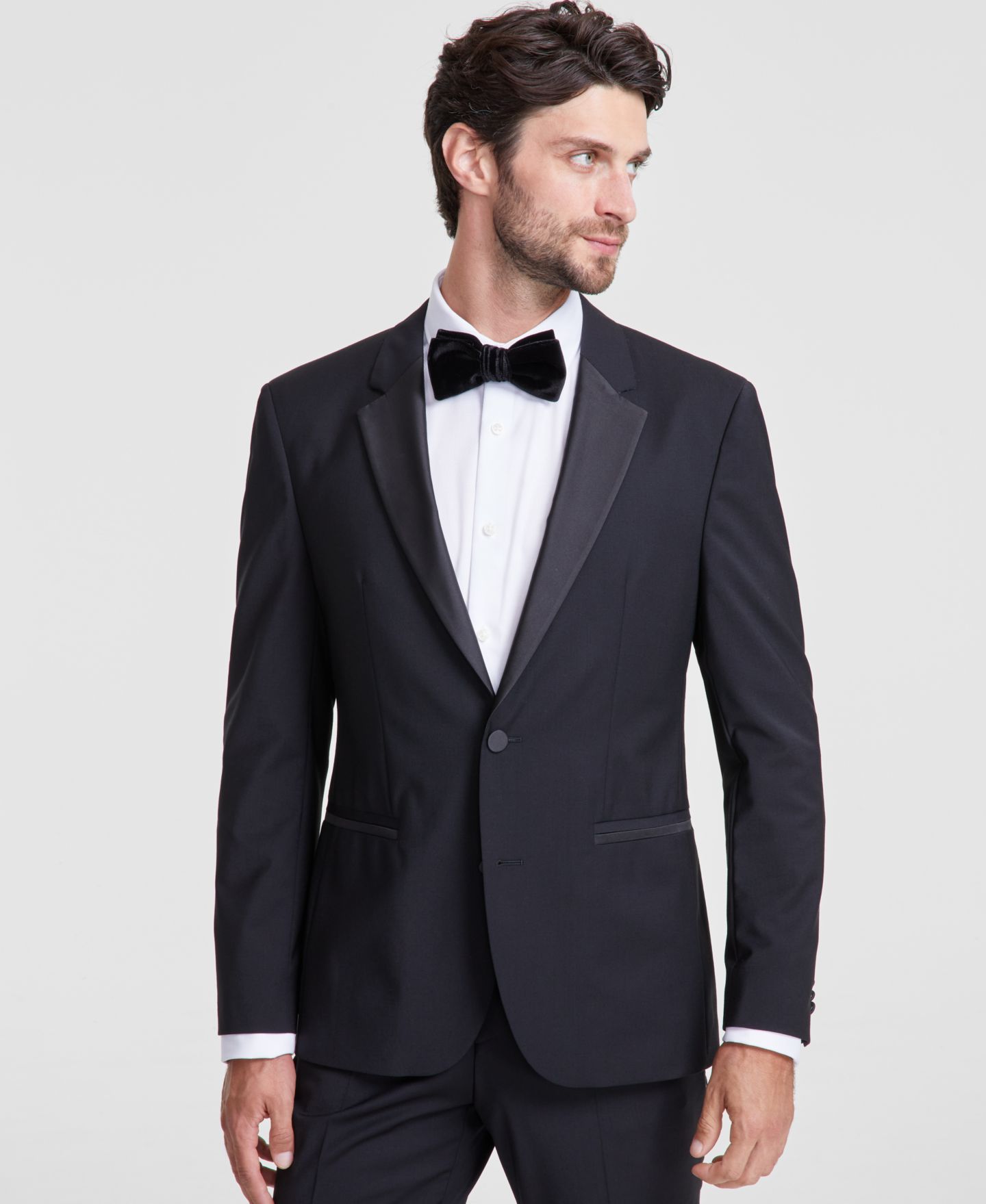 Мужской пиджак Hugo Boss Modern-Fit Wool Blend Super Flex Stretch Tuxedo, цвет: Чёрный — фото 1