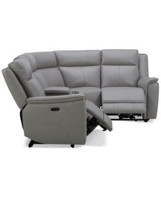 Addyson 117" 5-Pc. Leather Sectional with 2 Zero Gravity Recliners with Power Headrests, Created for Macy's