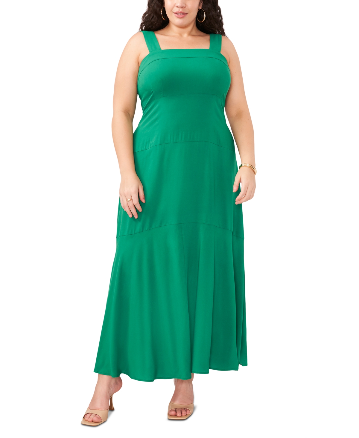 Vince Camuto Plus Size Square-neck Maxi Dress In Mint Julep