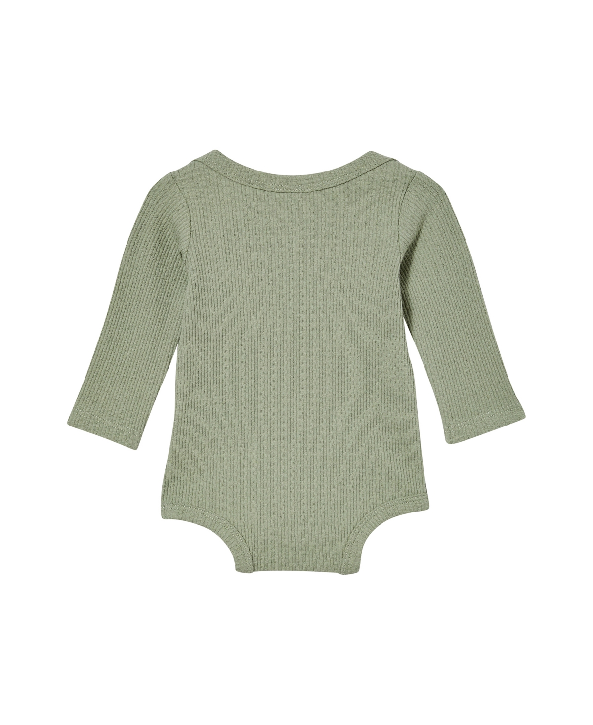 Shop Cotton On Baby Boys And Baby Girls Newborn Pointelle Long Sleeve Bubbysuit In Green