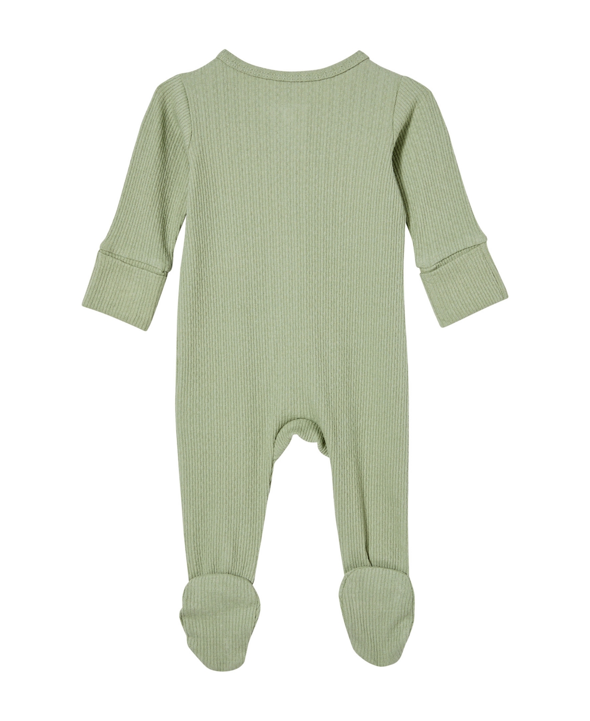 Shop Cotton On Baby Boys And Baby Girls Newborn Pointelle Zip Romper In Green