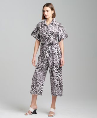 Natori - Women's Animal-Print Cropped Jumpsuit