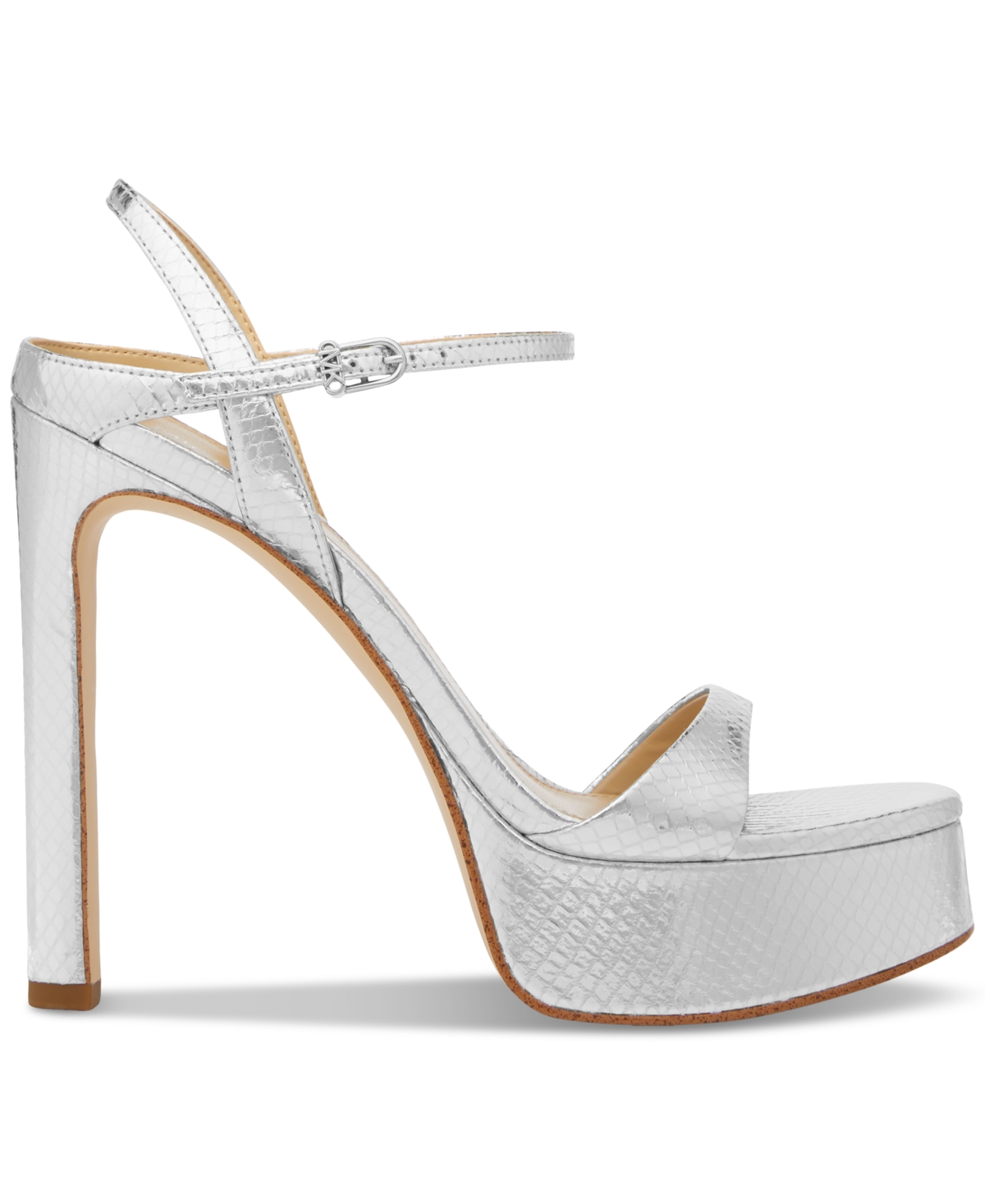 Shop Michael Kors Michael  Women's Amara High Heel Platform Sandals In Silver